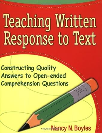 Teaching Written Response to Text book