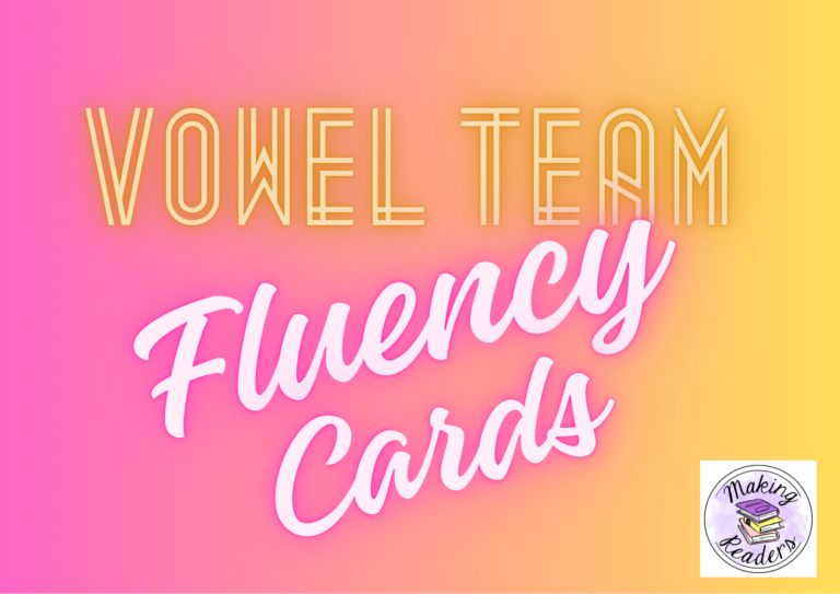 Vowel teams fluency cards